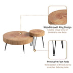 Ensemble de 2 tables basses rustiques avec étagère pour salon