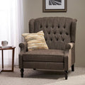 Fauteuil inclinable à dossier capitonné surdimensionné en tissu pour salon
