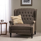 Fauteuil inclinable à dossier capitonné surdimensionné en tissu pour salon
