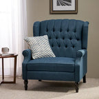 Fauteuil inclinable à dossier capitonné surdimensionné en tissu pour salon