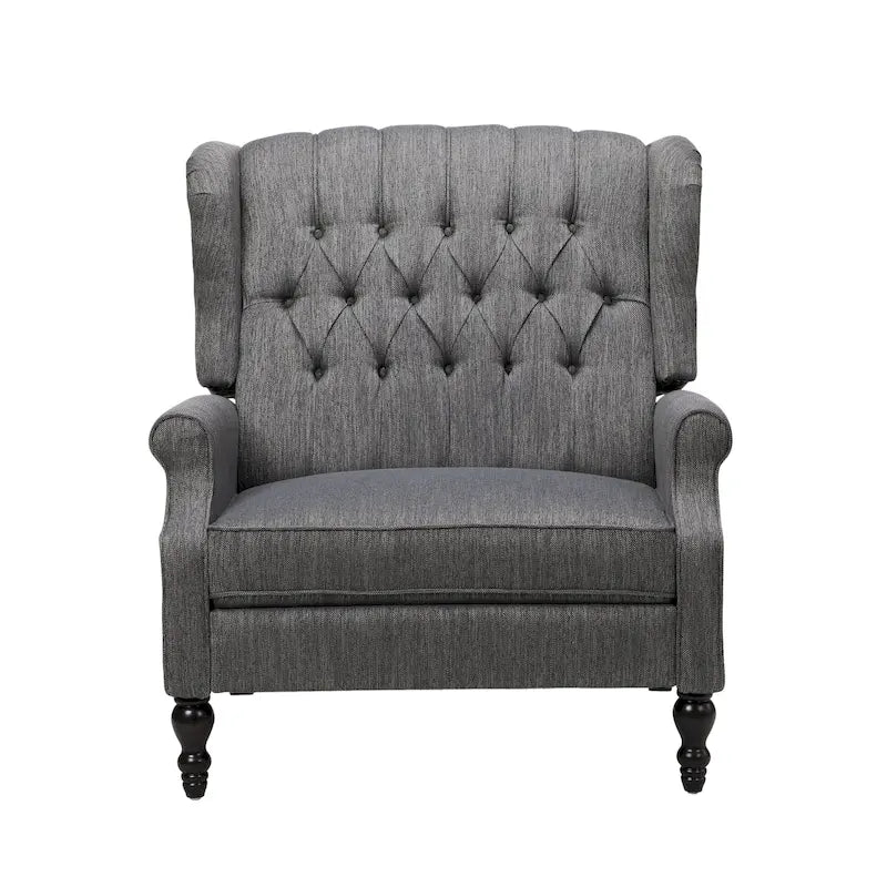 Fauteuil inclinable à dossier capitonné surdimensionné en tissu pour salon