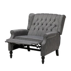 Fauteuil inclinable à dossier capitonné surdimensionné en tissu pour salon