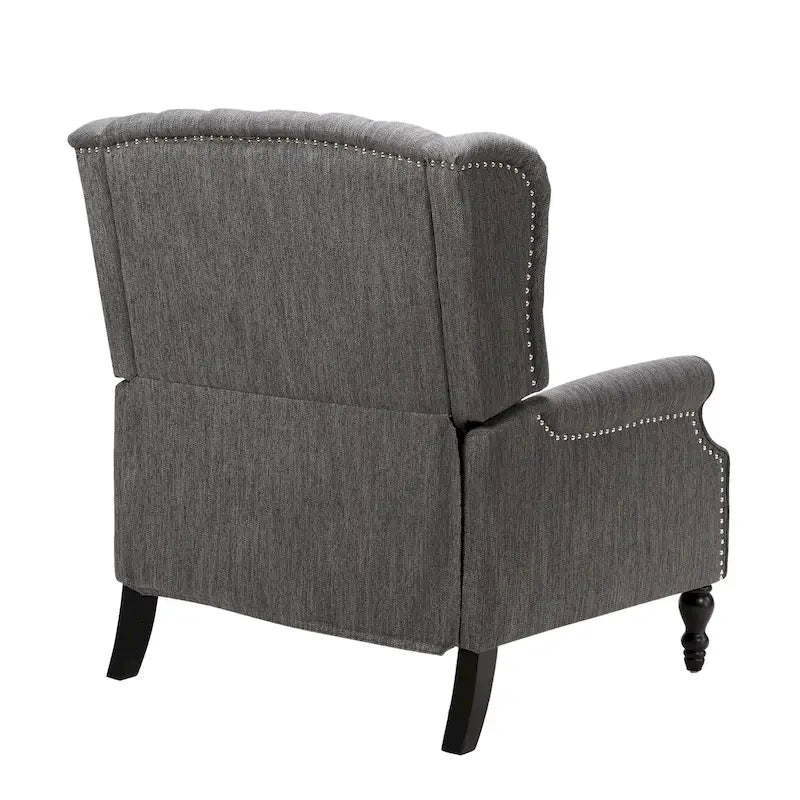 Fauteuil inclinable à dossier capitonné surdimensionné en tissu pour salon