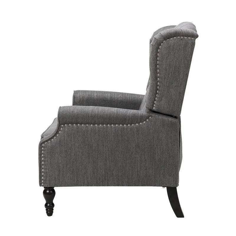 Fauteuil inclinable à dossier capitonné surdimensionné en tissu pour salon