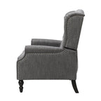 Fauteuil inclinable à dossier capitonné surdimensionné en tissu pour salon