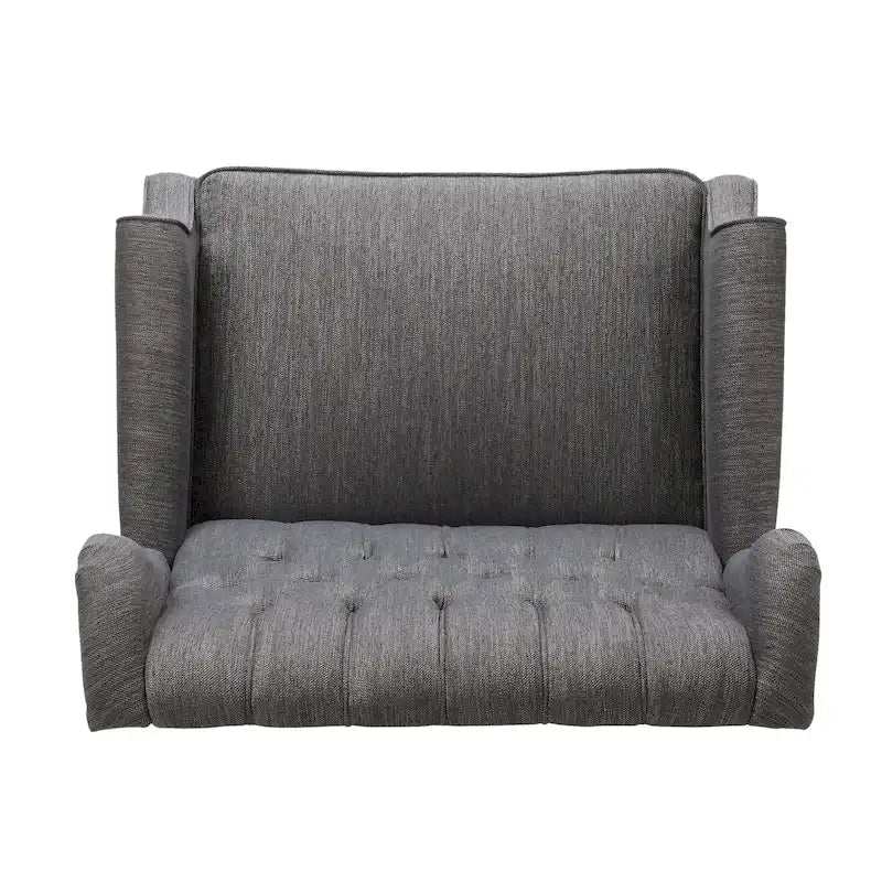Fauteuil inclinable à dossier capitonné surdimensionné en tissu pour salon