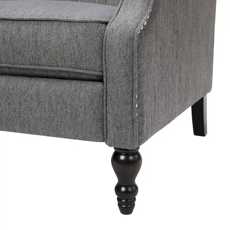 Fauteuil inclinable à dossier capitonné surdimensionné en tissu pour salon