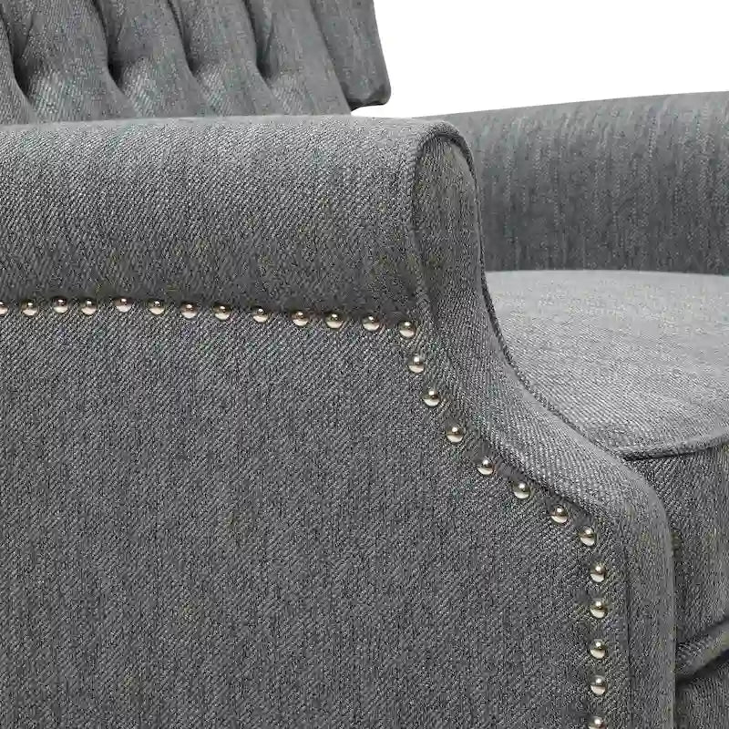 Fauteuil inclinable à dossier capitonné surdimensionné en tissu pour salon