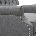 Fauteuil inclinable à dossier capitonné surdimensionné en tissu pour salon
