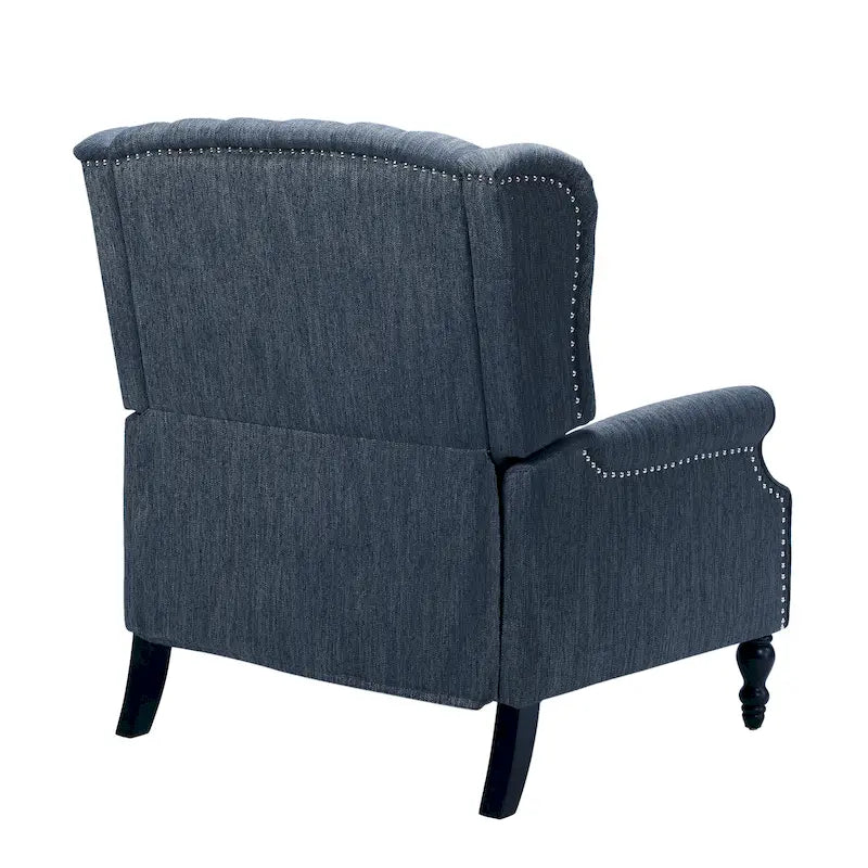Fauteuil inclinable à dossier capitonné surdimensionné en tissu pour salon