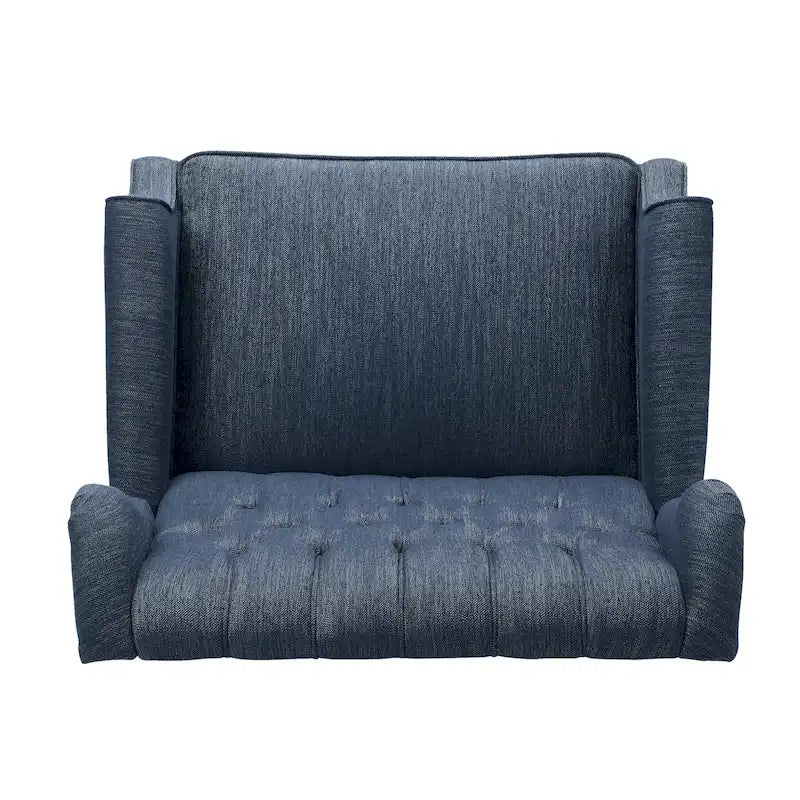 Fauteuil inclinable à dossier capitonné surdimensionné en tissu pour salon