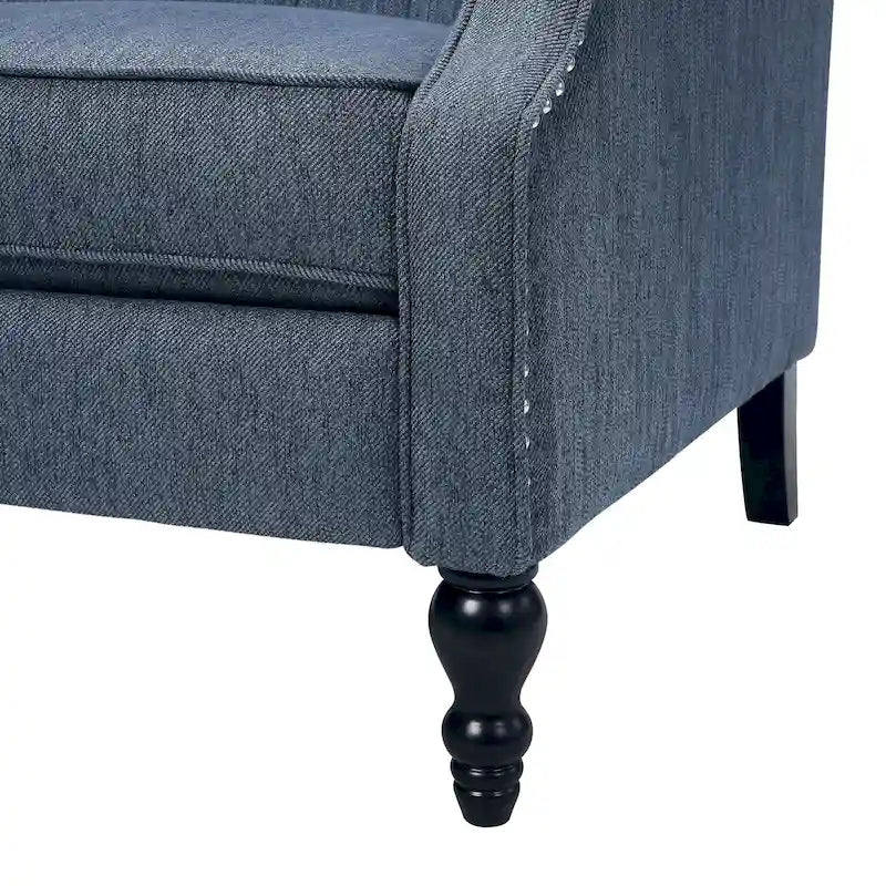 Fauteuil inclinable à dossier capitonné surdimensionné en tissu pour salon