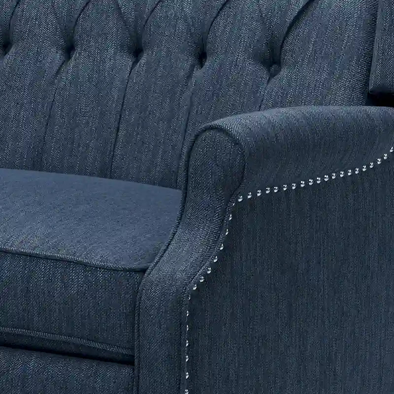 Fauteuil inclinable à dossier capitonné surdimensionné en tissu pour salon