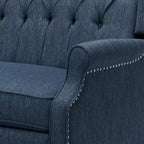Fauteuil inclinable à dossier capitonné surdimensionné en tissu pour salon