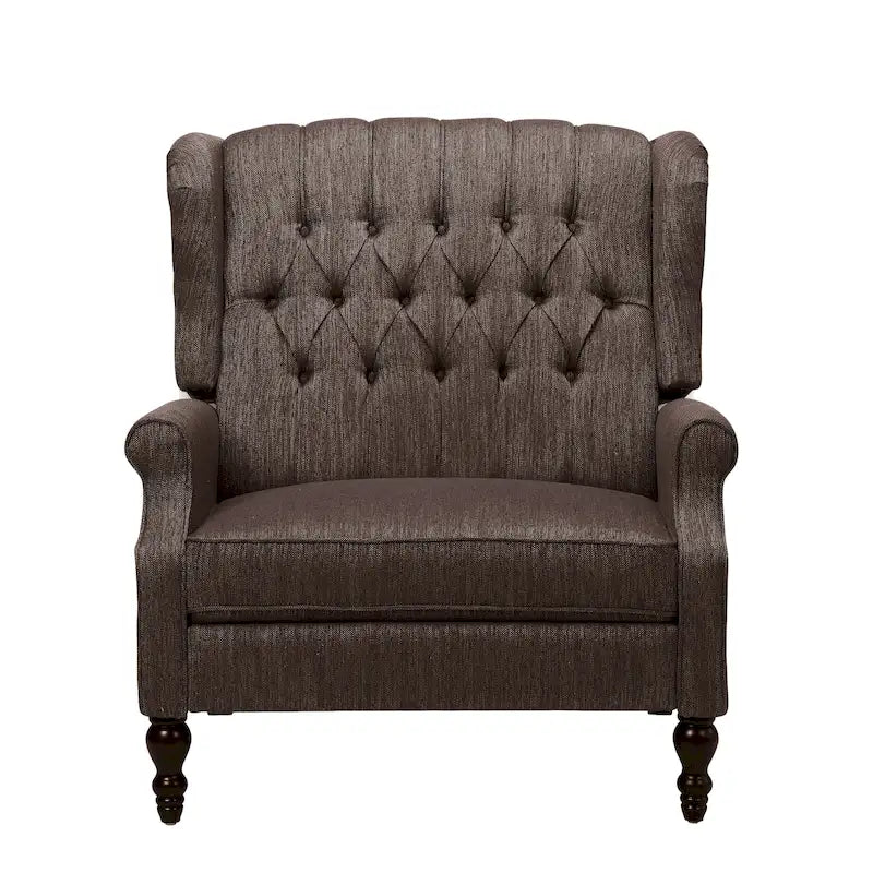 Fauteuil inclinable à dossier capitonné surdimensionné en tissu pour salon