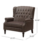 Fauteuil inclinable à dossier capitonné surdimensionné en tissu pour salon
