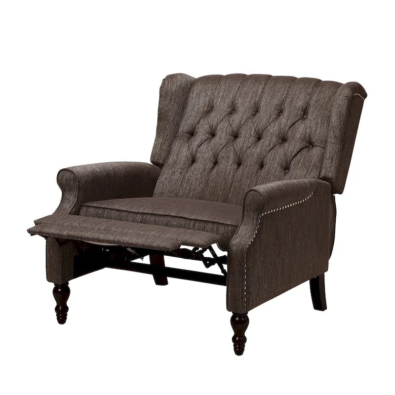 Fauteuil inclinable à dossier capitonné surdimensionné en tissu pour salon