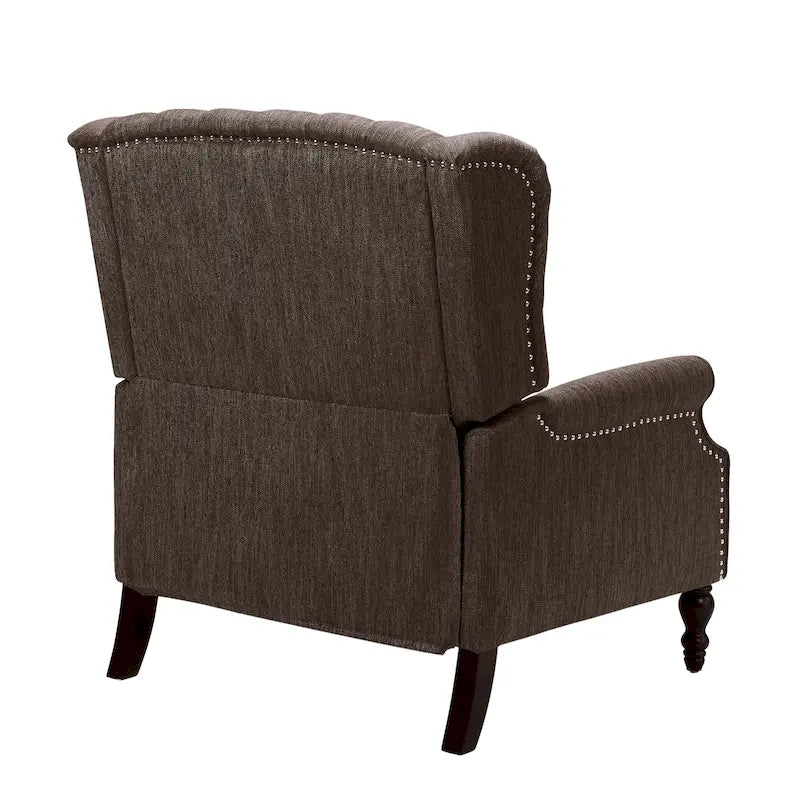 Fauteuil inclinable à dossier capitonné surdimensionné en tissu pour salon