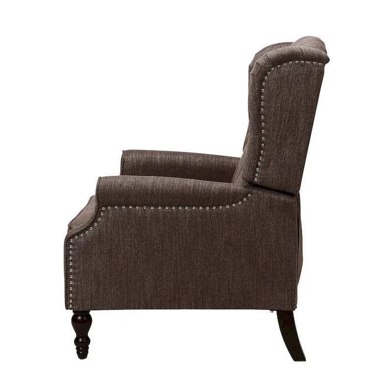 Fauteuil inclinable à dossier capitonné surdimensionné en tissu pour salon