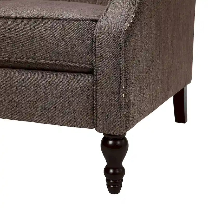Fauteuil inclinable à dossier capitonné surdimensionné en tissu pour salon
