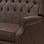 Fauteuil inclinable à dossier capitonné surdimensionné en tissu pour salon