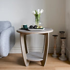 Table d'appoint de style rustique avec étagère ouverte pour salon et chambre