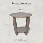 Table d'appoint de style rustique avec étagère ouverte pour salon et chambre