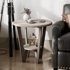 Table d'appoint de style rustique avec étagère ouverte pour salon et chambre