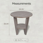 Table d'appoint de style rustique avec étagère ouverte pour salon et chambre