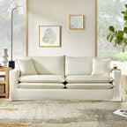 Elias Modern Slipcovered Sofa with Cup Holder and Reversible Cushions by HULALA HOME