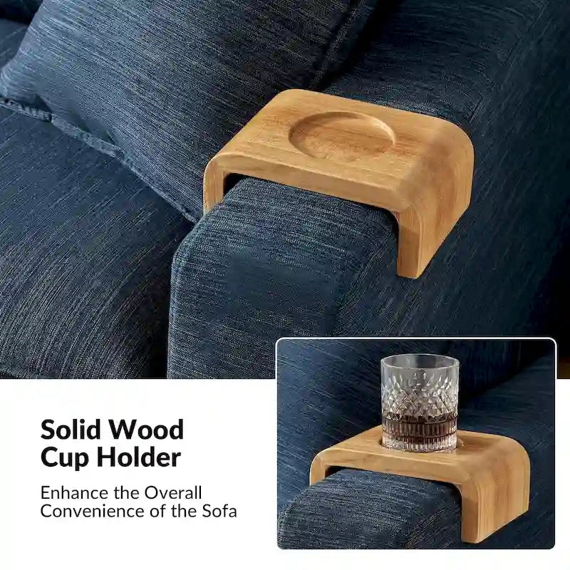 Canapé 3 places moderne déhoussable avec porte-gobelet et coussins réversibles