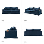 Canapé 3 places moderne déhoussable avec porte-gobelet et coussins réversibles