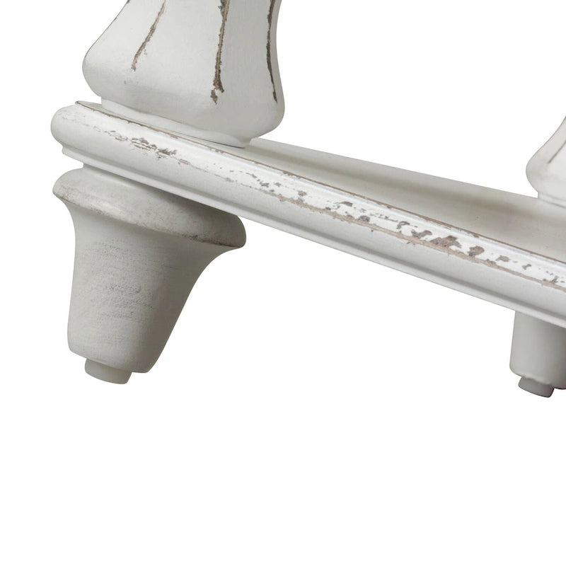 Banc de lit Magnolia Manor Antique White Weathered Bark