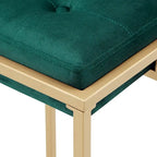 Lot de 2 tabourets de bar en velours touffeté avec boutons, finition dorée – Style glamour