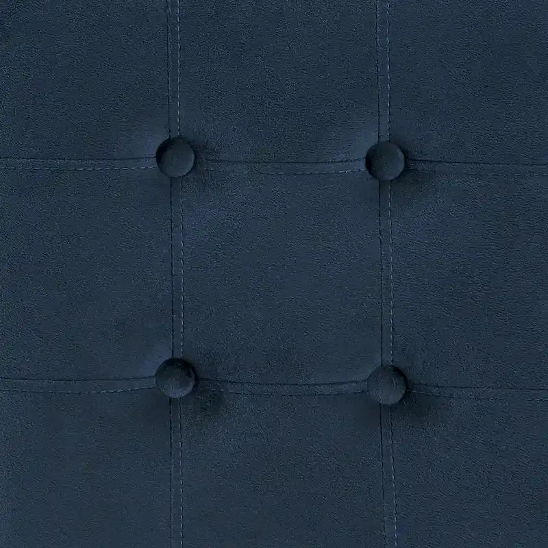 Lot de 2 tabourets de bar en velours touffeté avec boutons, finition dorée – Style glamour