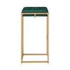Lot de 2 tabourets de bar en velours touffeté avec boutons, finition dorée – Style glamour