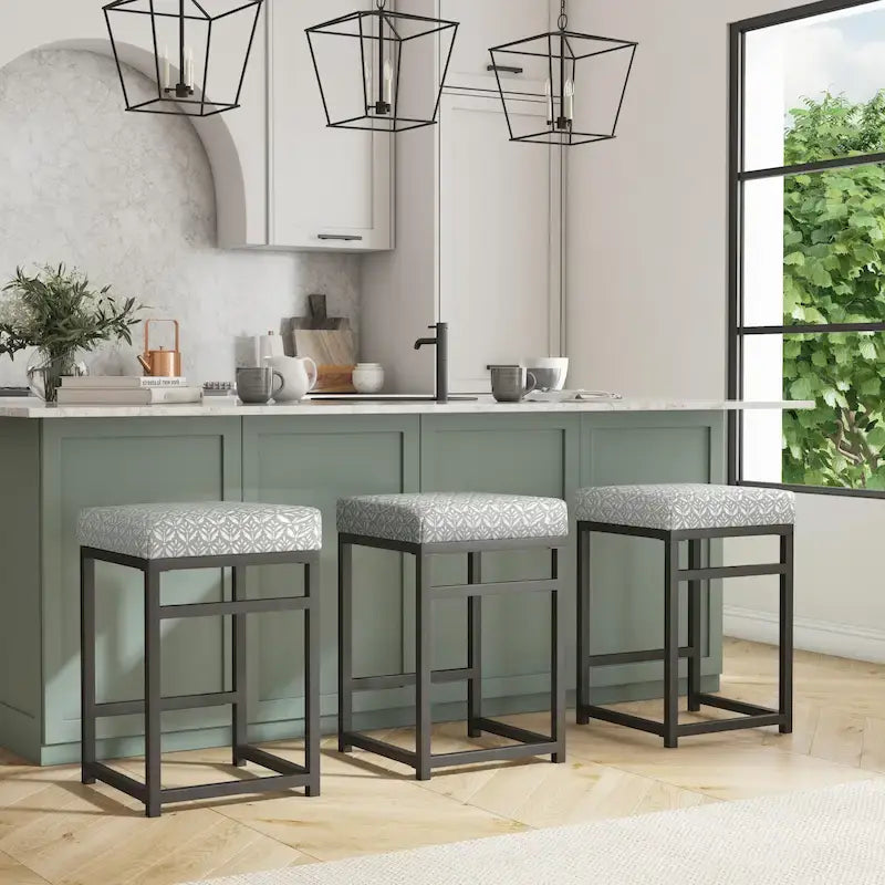Tabouret de comptoir en métal sans dossier Hauteur 61 cm pour îlot de cuisine de bar