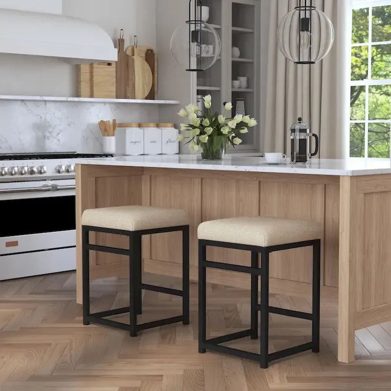 Tabouret de comptoir en métal sans dossier Hauteur 61 cm pour îlot de cuisine de bar