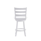 Tabouret de comptoir pivotant en bois à dossier échelle avec repose-pieds