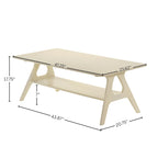 Table basse en bois Mid-Century Modern Arona avec étagère de Roundhill Furniture