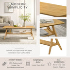 Table basse en bois Mid-Century Modern Arona avec étagère de Roundhill Furniture