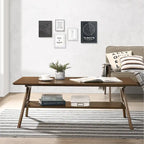 Table basse en bois Mid-Century Modern Arona avec étagère de Roundhill Furniture