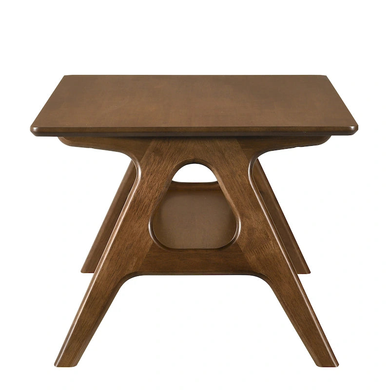 Table basse en bois Mid-Century Modern Arona avec étagère de Roundhill Furniture