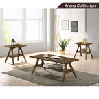 Table basse en bois Mid-Century Modern Arona avec étagère de Roundhill Furniture
