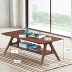 Table basse en bois Mid-Century Modern Arona avec étagère de Roundhill Furniture