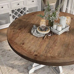 Table à manger ronde en bois Sylmer Farmhouse 54 pouces de Furniture of America