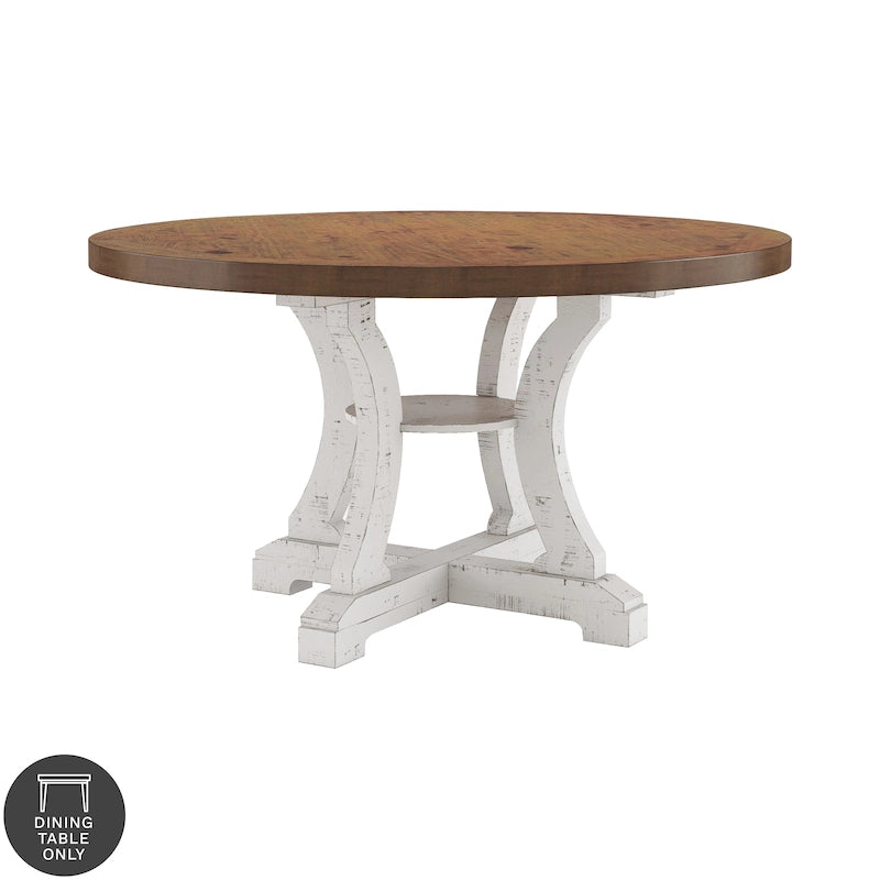 Table à manger ronde en bois Sylmer Farmhouse 54 pouces de Furniture of America