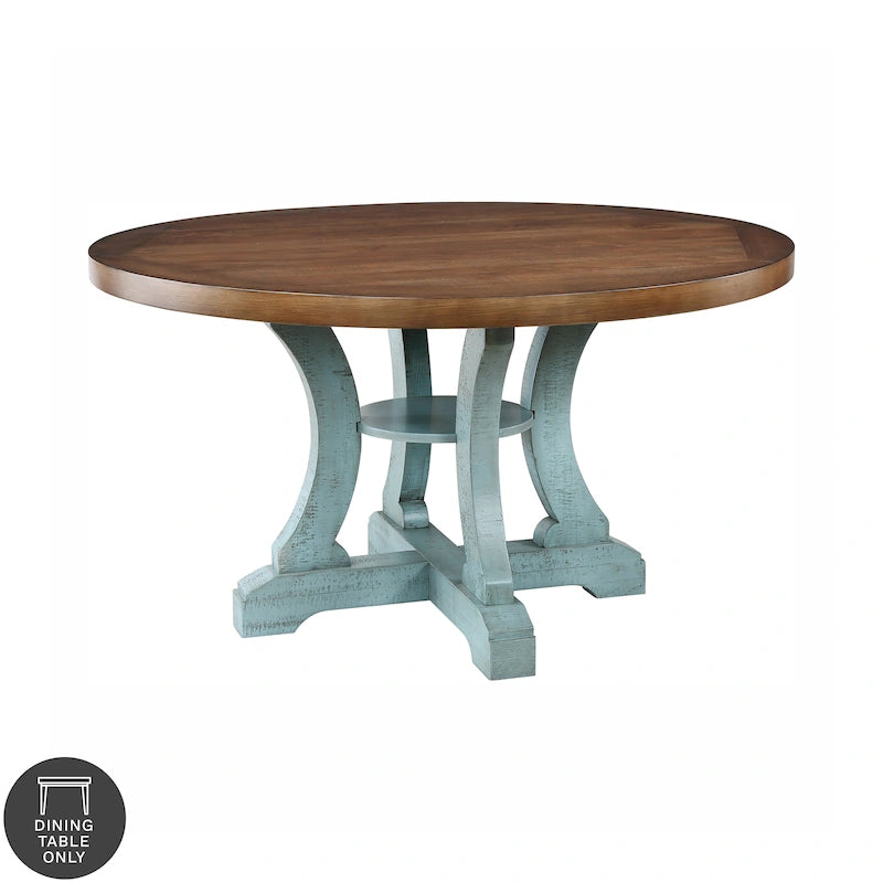 Table à manger ronde en bois Sylmer Farmhouse 54 pouces de Furniture of America