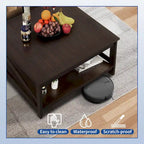 Table basse carrée à 2 niveaux avec étagère de rangement pour le centre du salon