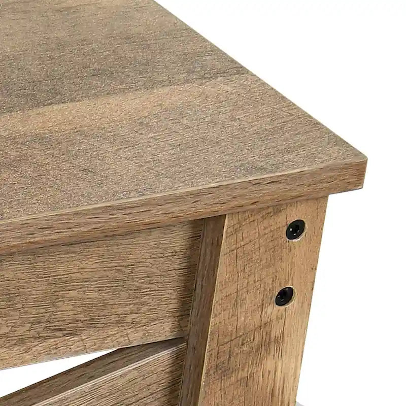 Table basse carrée à 2 niveaux avec étagère de rangement pour le centre du salon
